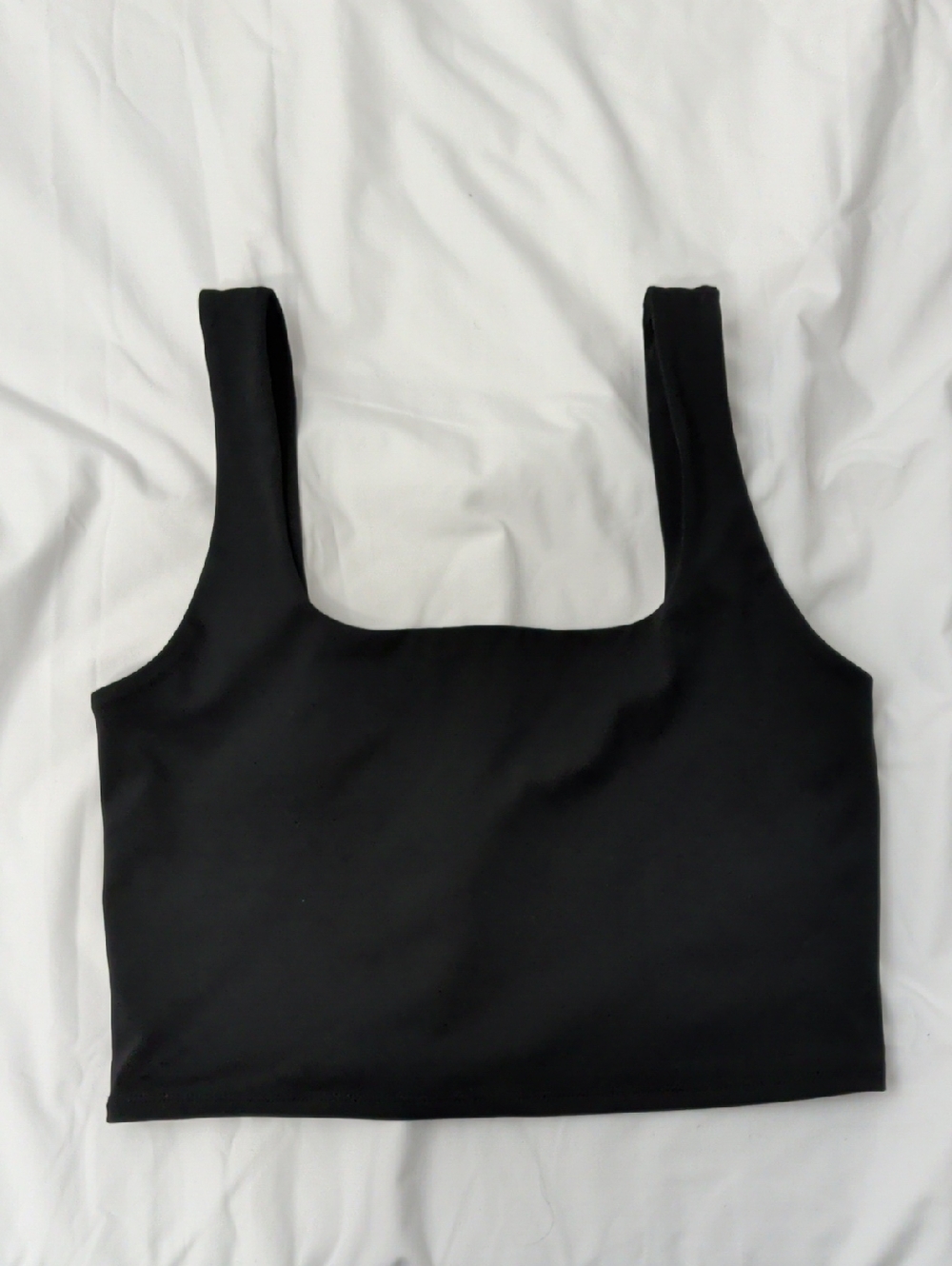 Express Black Square-Neck Crop Tank